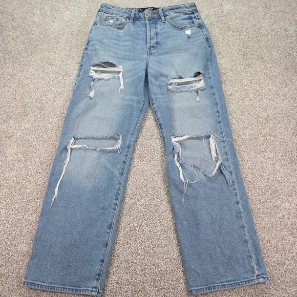 Hollister Denim - Hollister Ultra High-Rise Vintage Straight Distressed Jeans Blue 5R W27 L27‎